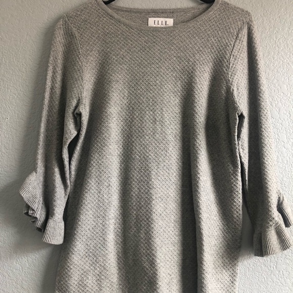 Elle, Grey Ribbed Knit Sweater - Picture 1 of 2